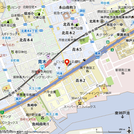 ミスタータイヤマン 岡本付近の地図